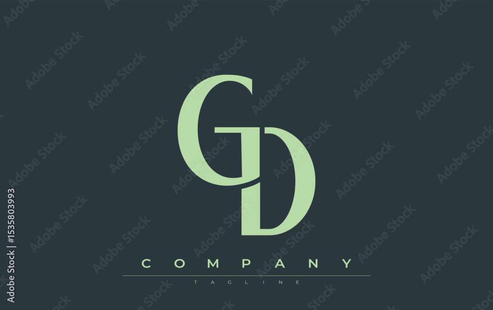Fototapete gd modern initials logo design. branding logo with stylized initials showcasing bold design and mode