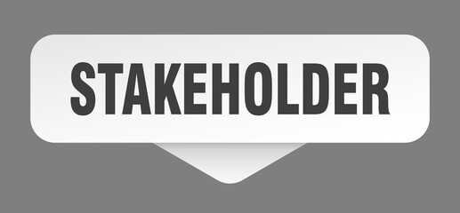 stakeholder sticker. stakeholder sign isolated on gray background