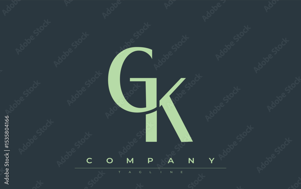 Fototapete gk modern initials logo design. branding logo with stylized initials showcasing bold design and mode