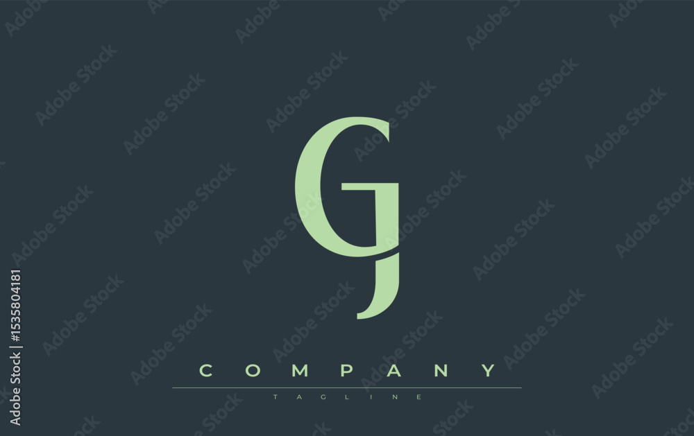 Fototapete gj modern initials logo design. branding logo with stylized initials showcasing bold design and mode
