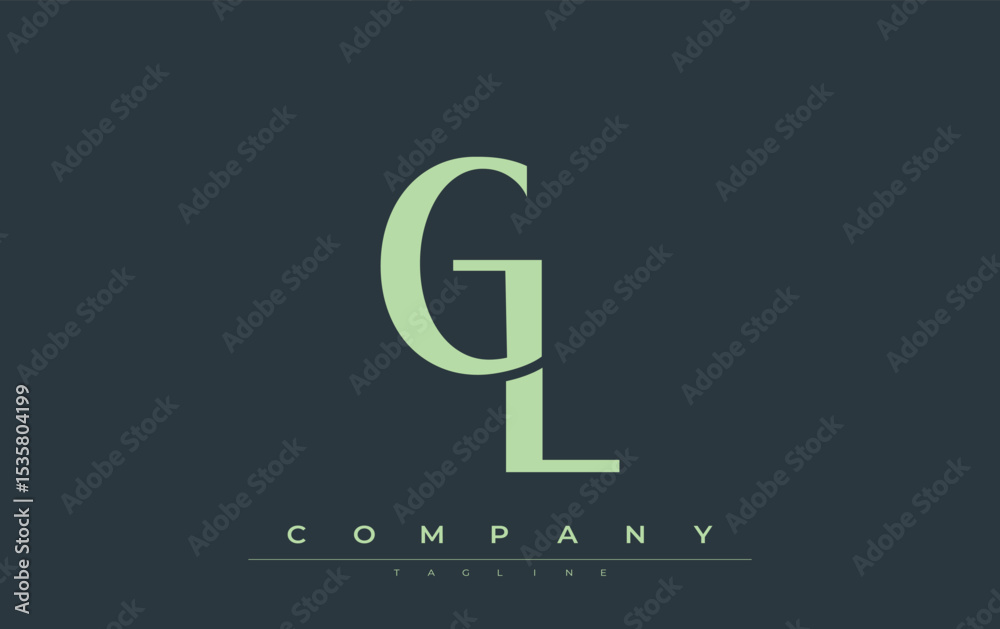 Fototapete gl modern initials logo design. branding logo with stylized initials showcasing bold design and mode