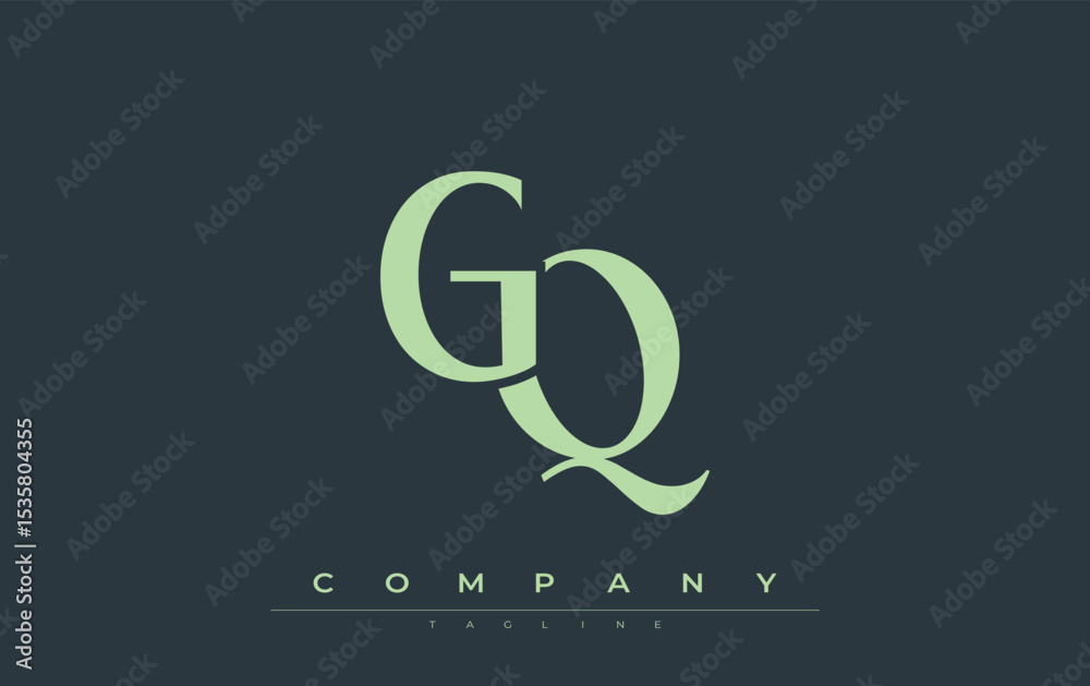 Fototapete gq modern initials logo design. branding logo with stylized initials showcasing bold design and mode
