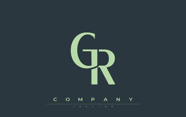 GR Modern Initials Logo Design. Branding logo with stylized initials showcasing bold design and modern aesthetic. Ideal for professional business branding or creative projects focusing on minimalistic
