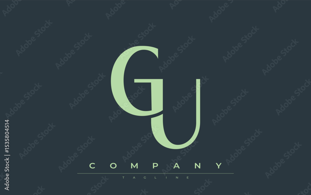 Fototapete gu modern initials logo design. branding logo with stylized initials showcasing bold design and mode