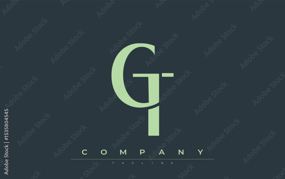 Fototapete gt modern initials logo design. branding logo with stylized initials showcasing bold design and mode