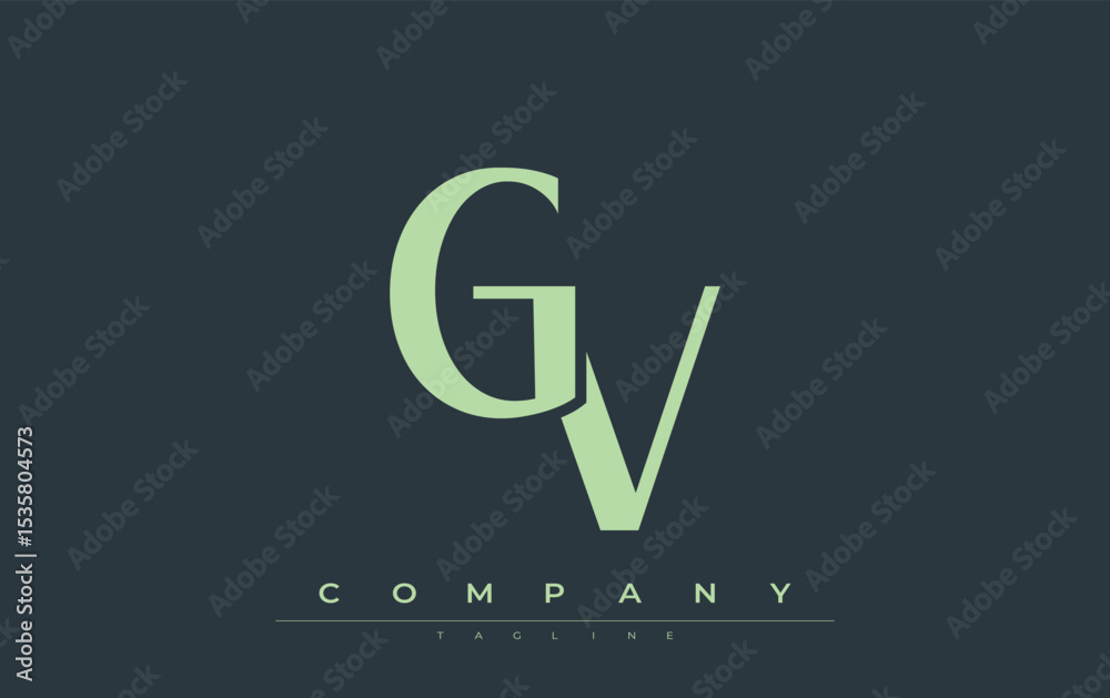 Fototapete gv modern initials logo design. branding logo with stylized initials showcasing bold design and mode