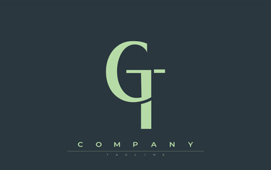 GT Modern Initials Logo Design. Branding logo with stylized initials showcasing bold design and modern aesthetic. Ideal for professional business branding or creative projects focusing on minimalistic