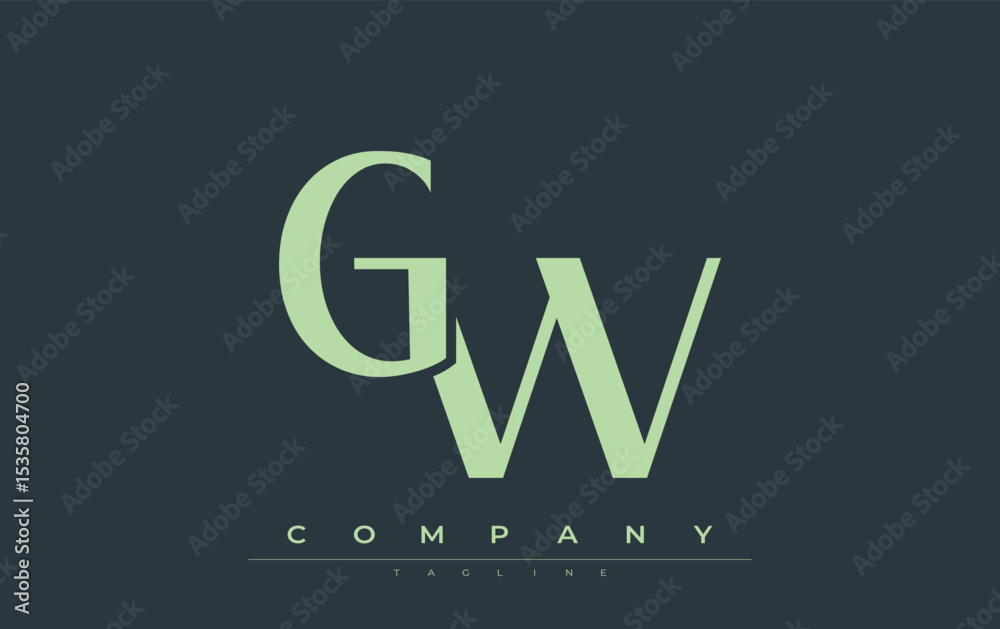 Fototapete gw modern initials logo design. branding logo with stylized initials showcasing bold design and mode