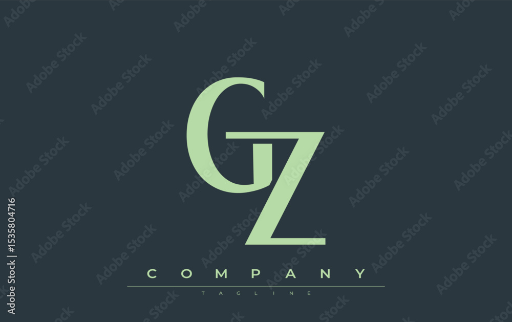 Fototapete gz modern initials logo design. branding logo with stylized initials showcasing bold design and mode