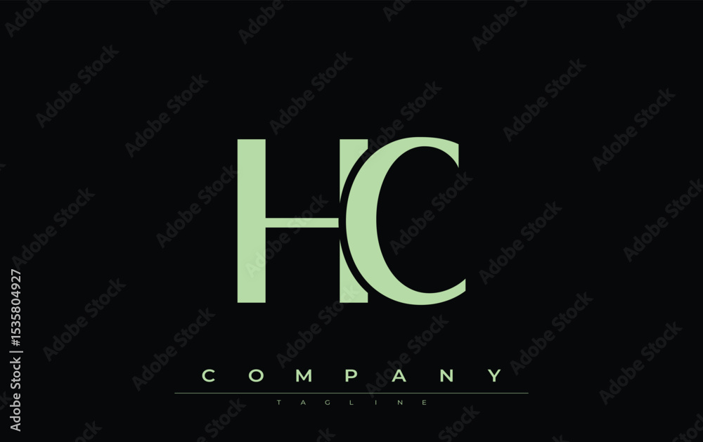 Fototapete hc modern initials logo design. branding logo with stylized initials showcasing bold design and mode
