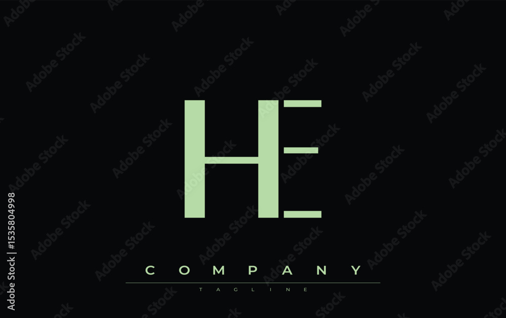 Fototapete he modern initials logo design. branding logo with stylized initials showcasing bold design and mode