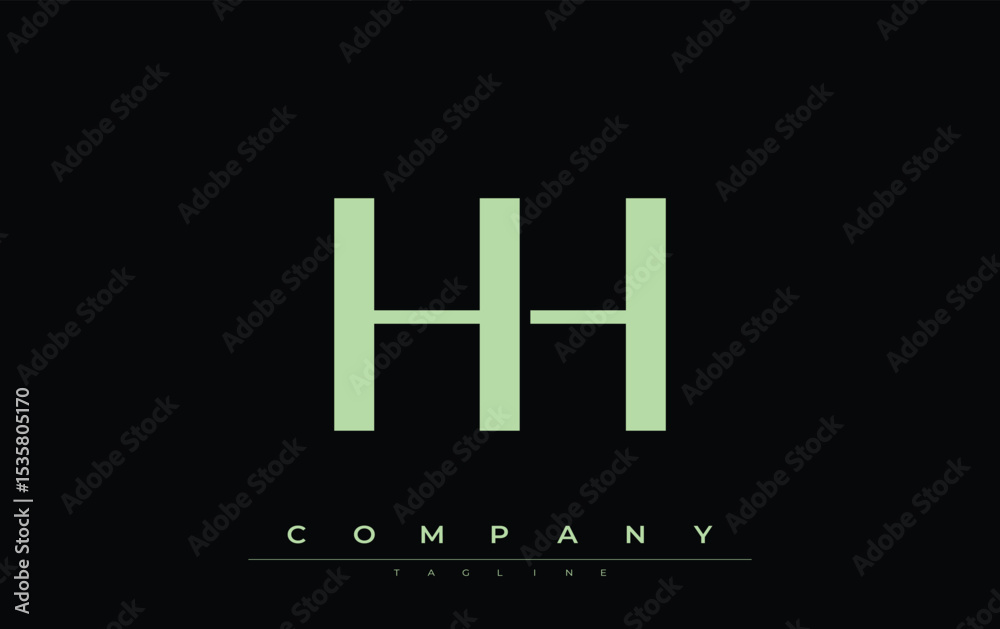 Fototapete hh modern initials logo design. branding logo with stylized initials showcasing bold design and mode