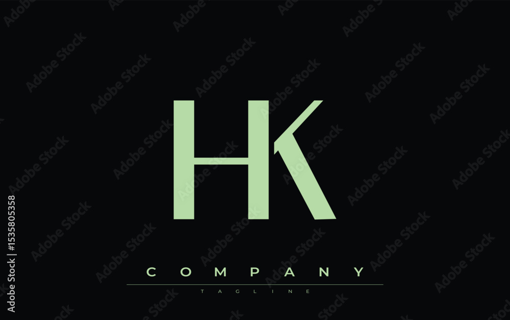 Fototapete hk modern initials logo design. branding logo with stylized initials showcasing bold design and mode
