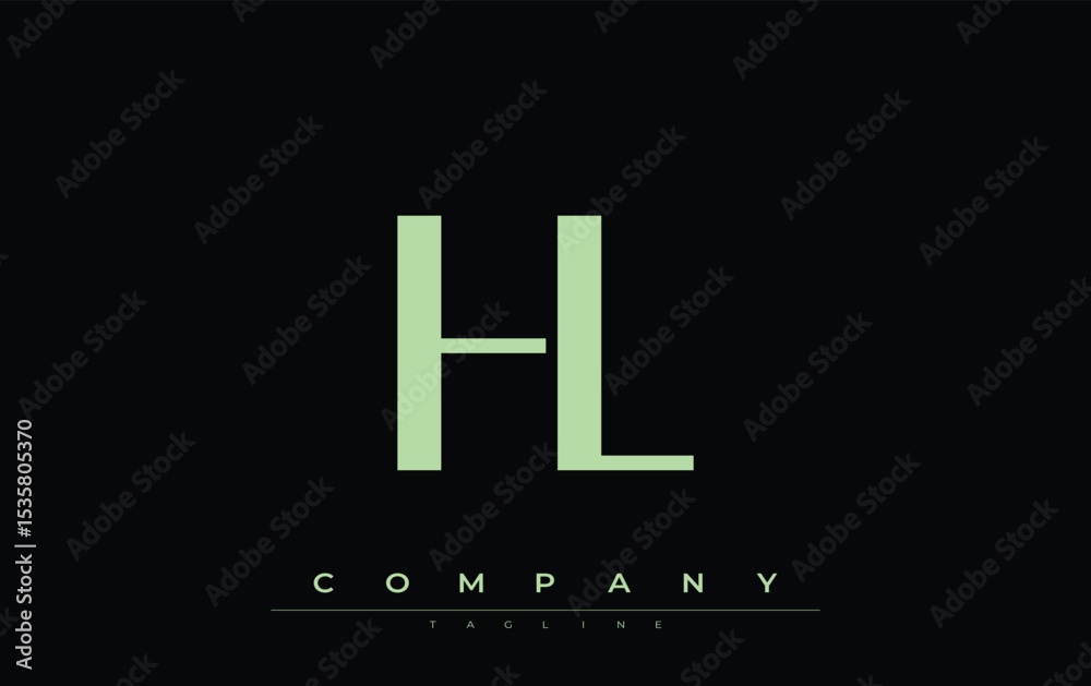 Fototapete hl modern initials logo design. branding logo with stylized initials showcasing bold design and mode