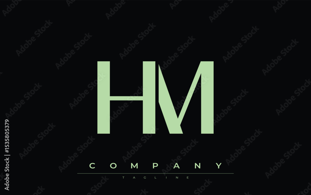 Fototapete hm modern initials logo design. branding logo with stylized initials showcasing bold design and mode