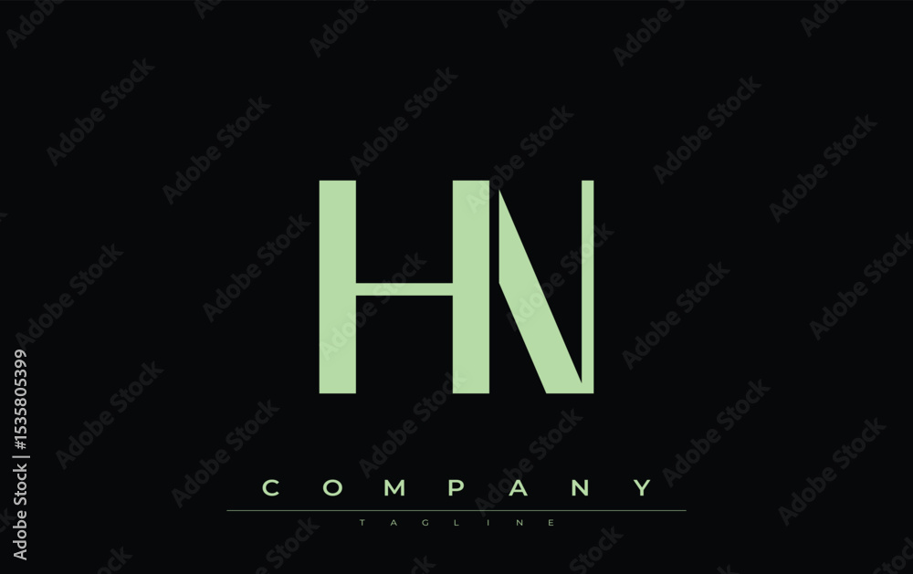 Fototapete hn modern initials logo design. branding logo with stylized initials showcasing bold design and mode