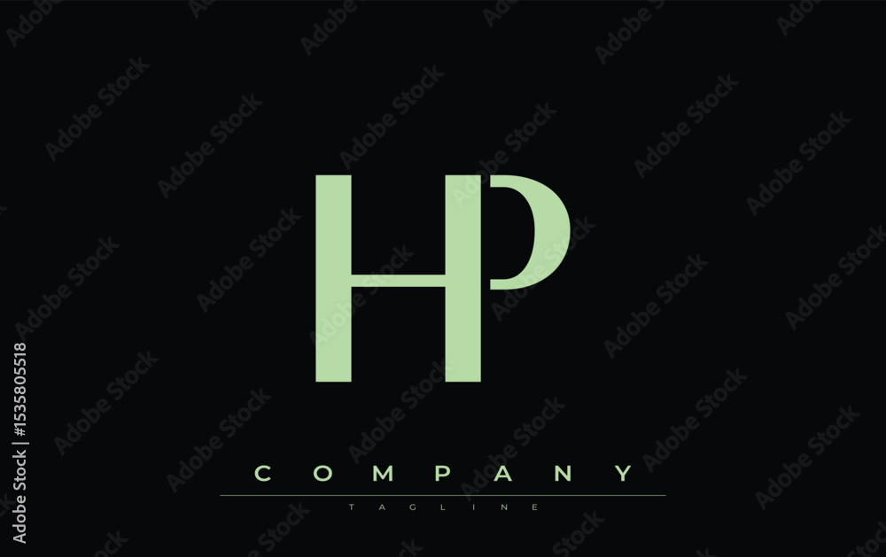 Fototapete hp modern initials logo design. branding logo with stylized initials showcasing bold design and mode