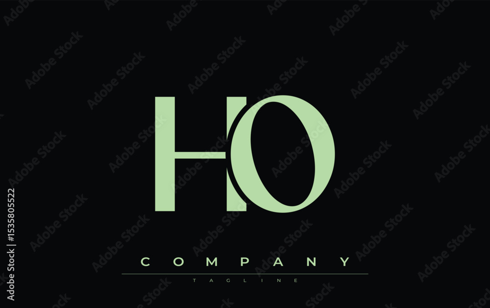 Fototapete ho modern initials logo design. branding logo with stylized initials showcasing bold design and mode