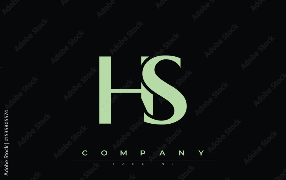 Fototapete hs modern initials logo design. branding logo with stylized initials showcasing bold design and mode