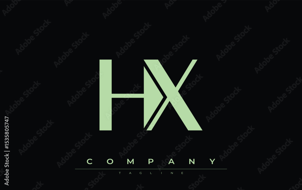 Fototapete hx modern initials logo design. branding logo with stylized initials showcasing bold design and mode