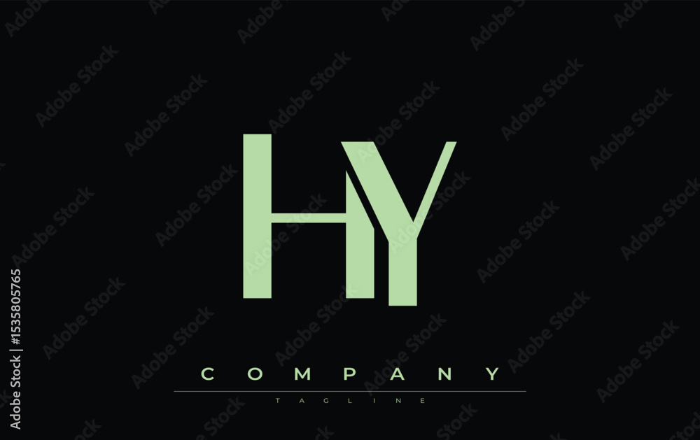 Fototapete hy modern initials logo design. branding logo with stylized initials showcasing bold design and mode