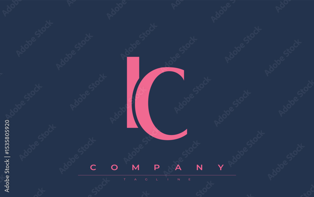 Fototapete ic modern initials logo design. branding logo with stylized initials showcasing bold design and mode