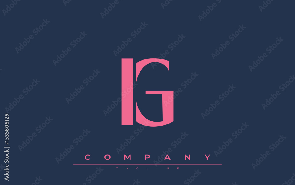 Fototapete ig modern initials logo design. branding logo with stylized initials showcasing bold design and mode