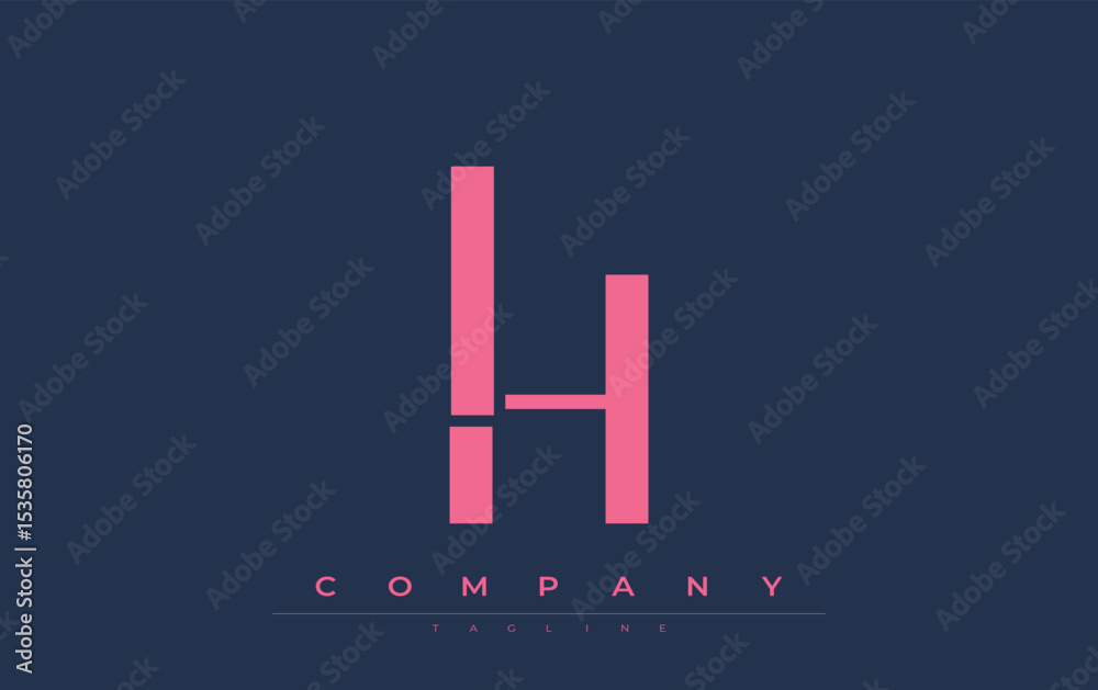 Fototapete ih modern initials logo design. branding logo with stylized initials showcasing bold design and mode