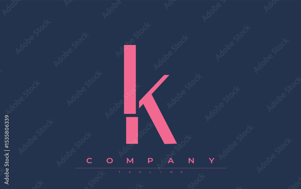 Fototapete ik modern initials logo design. branding logo with stylized initials showcasing bold design and mode
