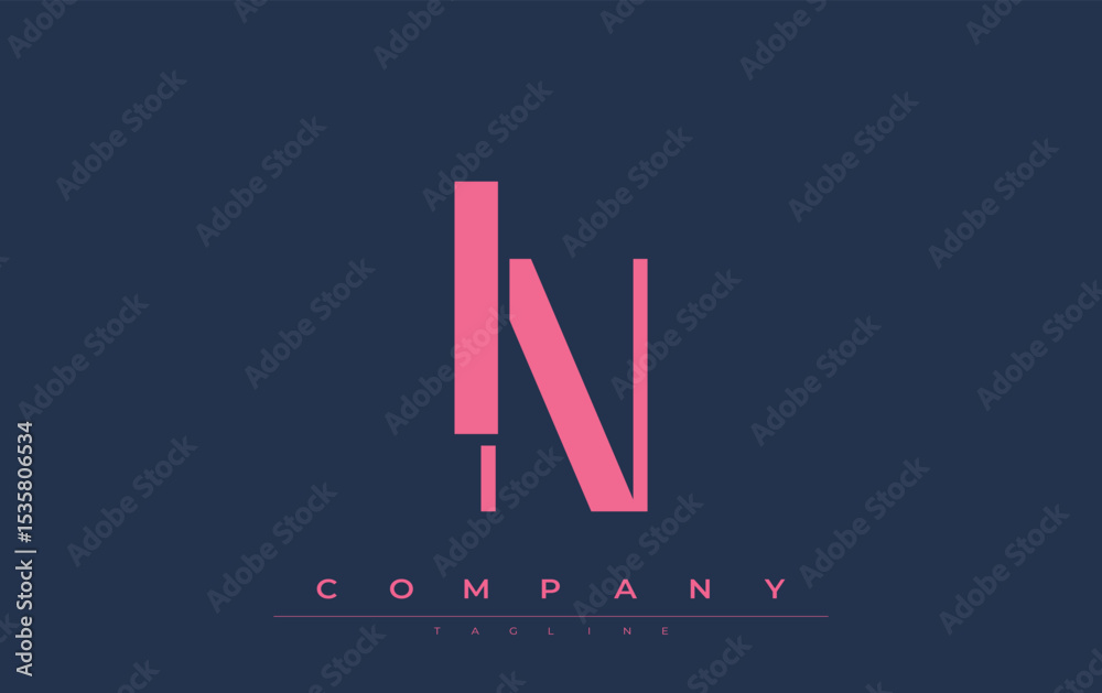 Fototapete in modern initials logo design. branding logo with stylized initials showcasing bold design and mode
