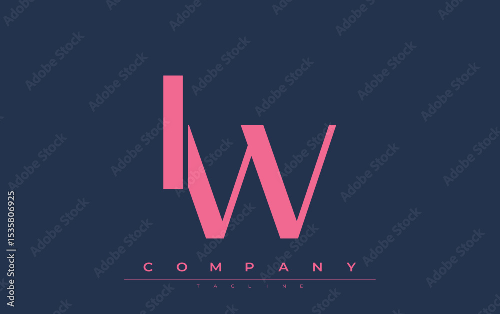 Fototapete iw modern initials logo design. branding logo with stylized initials showcasing bold design and mode