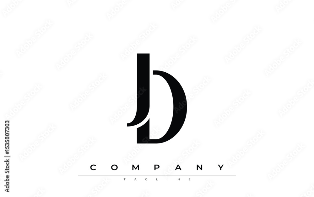 Fototapete jd modern initials logo design. branding logo with stylized initials showcasing bold design and mode