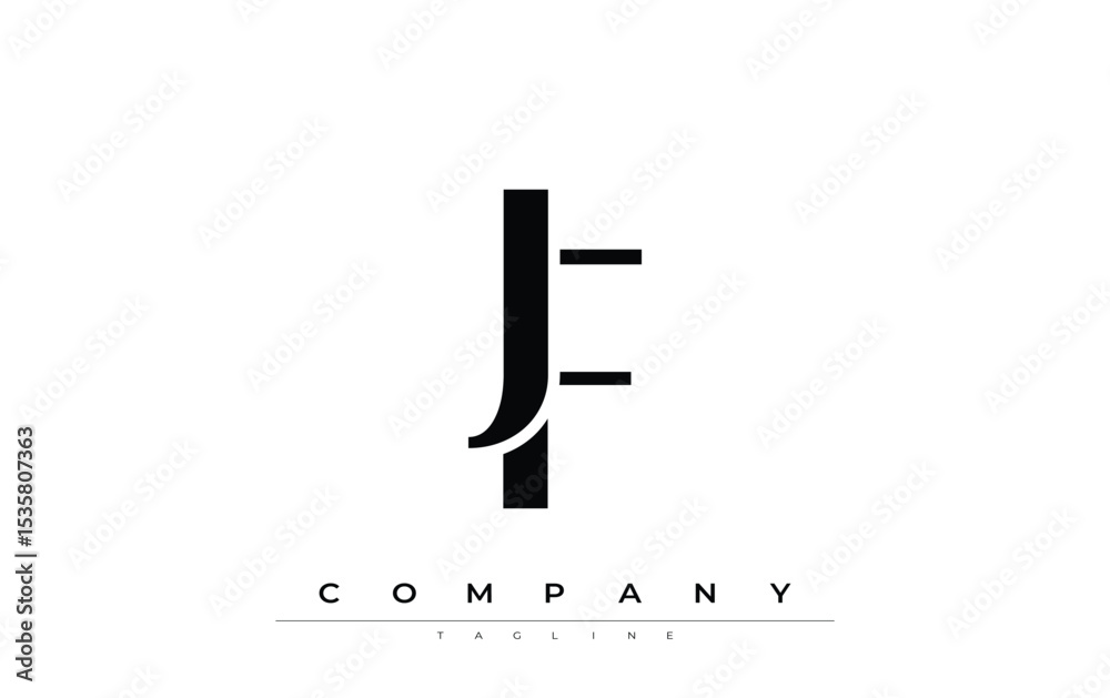 Fototapete jf modern initials logo design. branding logo with stylized initials showcasing bold design and mode