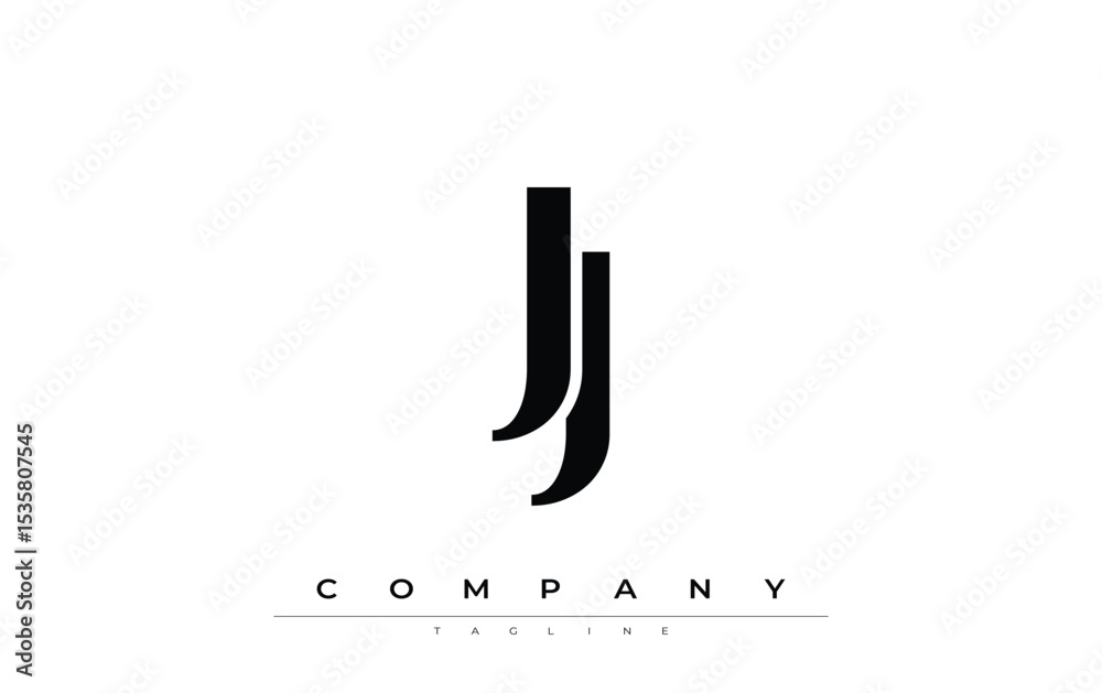 Fototapete jj modern initials logo design. branding logo with stylized initials showcasing bold design and mode