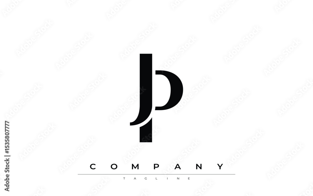 Fototapete jp modern initials logo design. branding logo with stylized initials showcasing bold design and mode