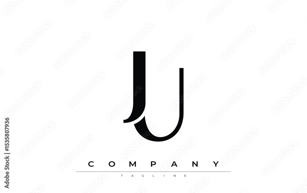 Fototapete ju modern initials logo design. branding logo with stylized initials showcasing bold design and mode