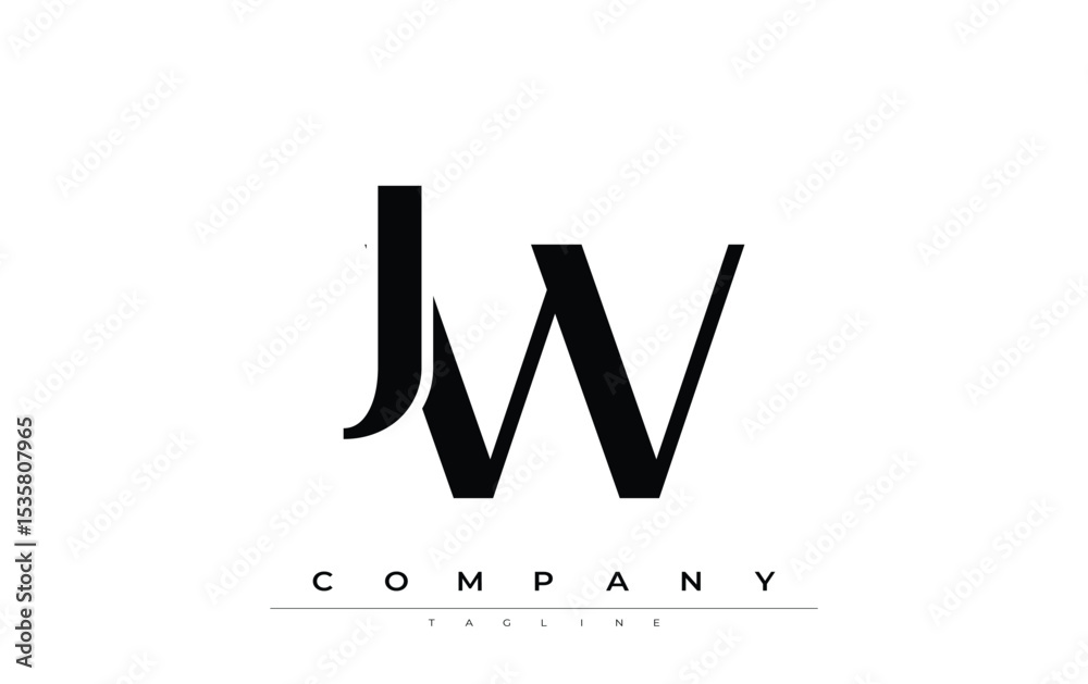 Fototapete jw modern initials logo design. branding logo with stylized initials showcasing bold design and mode