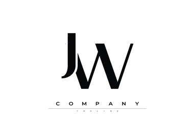 JW Modern Initials Logo Design. Branding logo with stylized initials showcasing bold design and modern aesthetic. Ideal for professional business branding or creative projects focusing on minimalistic