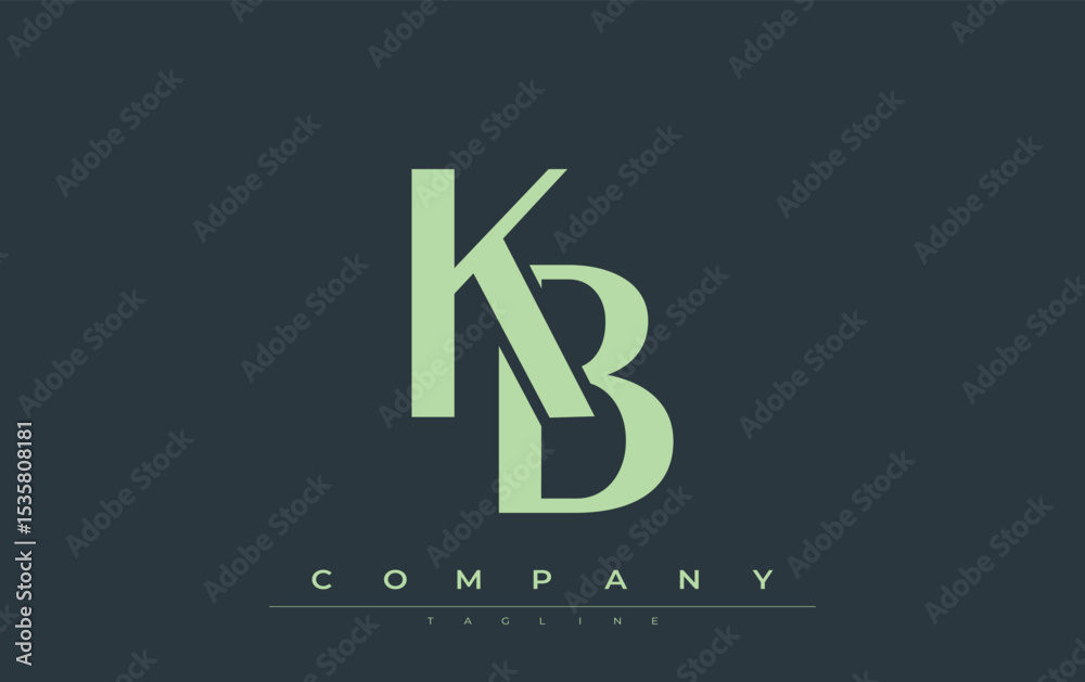 Fototapete kb modern initials logo design. branding logo with stylized initials showcasing bold design and mode