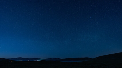 Naklejka premium Starry Night Sky at Strawberry Reservoir 