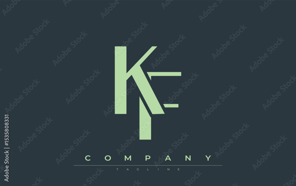 Fototapete kf modern initials logo design. branding logo with stylized initials showcasing bold design and mode