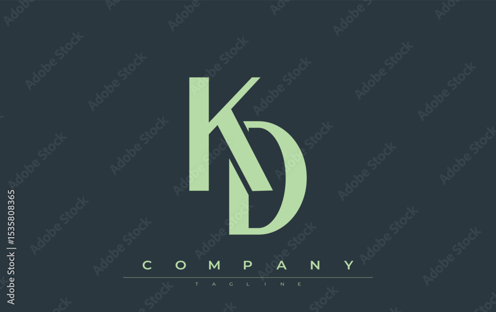 Fototapete kd modern initials logo design. branding logo with stylized initials showcasing bold design and mode