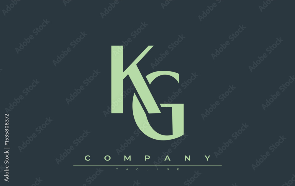 Fototapete kg modern initials logo design. branding logo with stylized initials showcasing bold design and mode