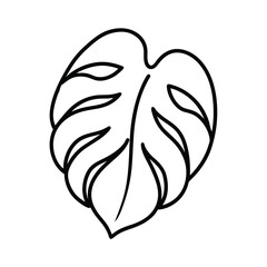 Leaf Outline Monstera graphic perfect for seasonal themes Vector illustration