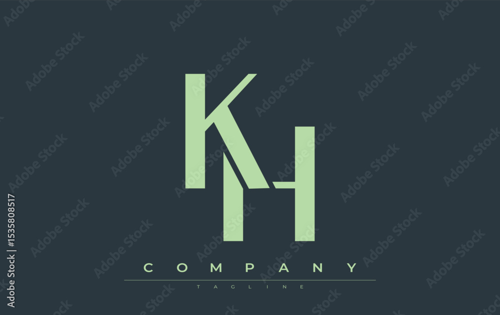 Fototapete kh modern initials logo design. branding logo with stylized initials showcasing bold design and mode