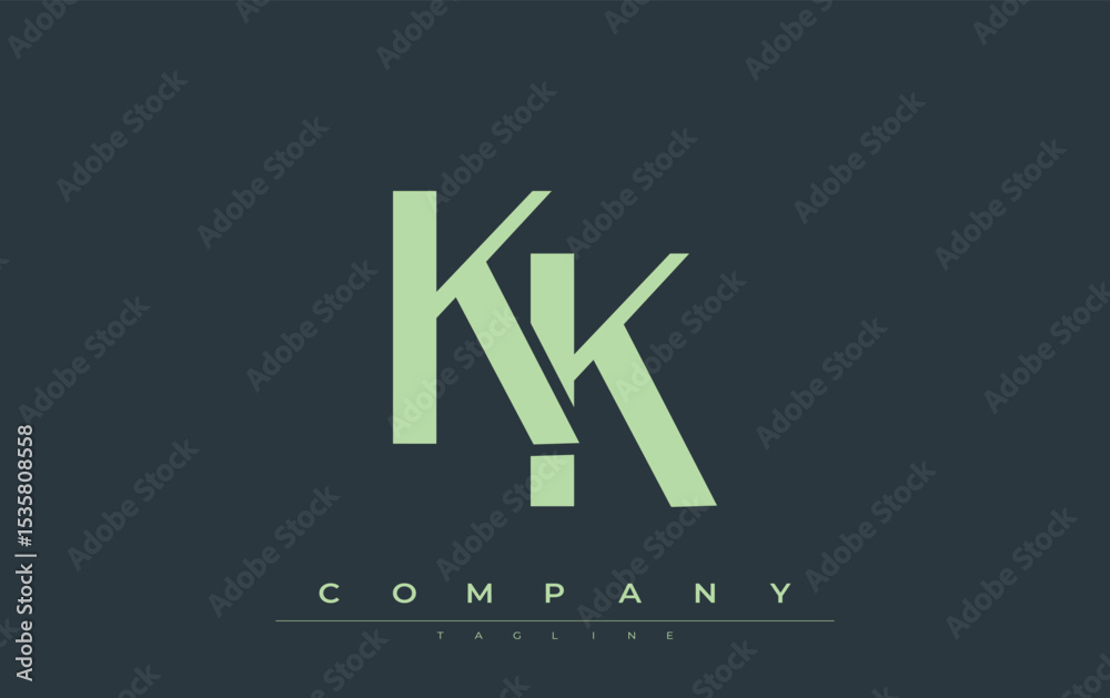 Fototapete kk modern initials logo design. branding logo with stylized initials showcasing bold design and mode