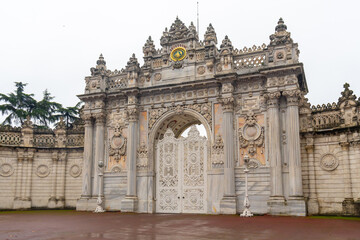 Obraz premium Entrance Gate of Dolmabahce Palace. Dolmabahce is the largest palace in Turkey