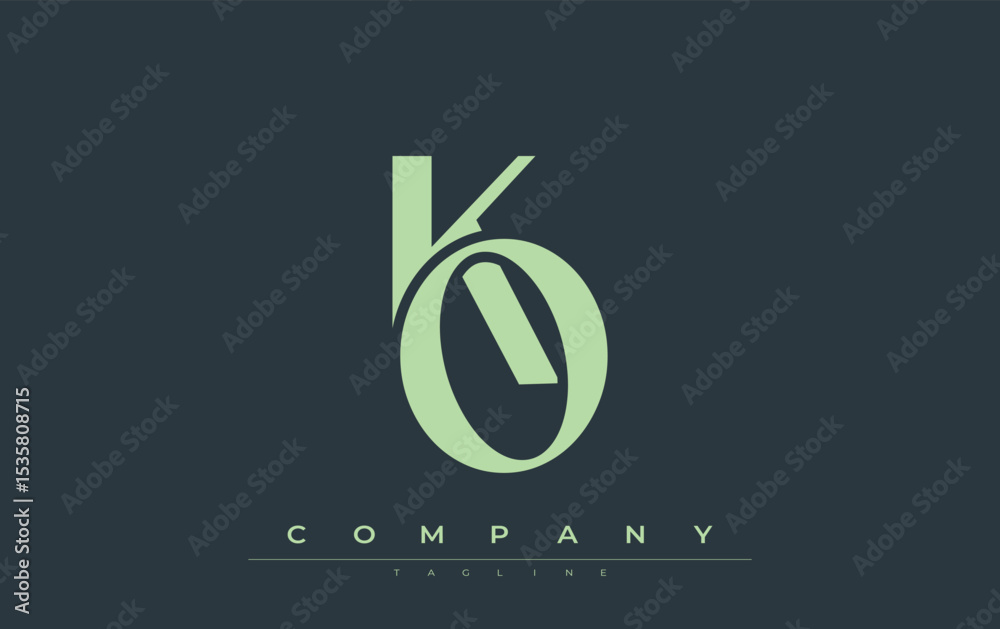 Fototapete ko modern initials logo design. branding logo with stylized initials showcasing bold design and mode