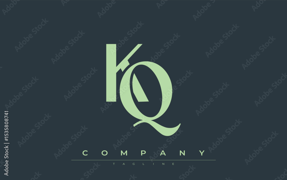 Fototapete kq modern initials logo design. branding logo with stylized initials showcasing bold design and mode
