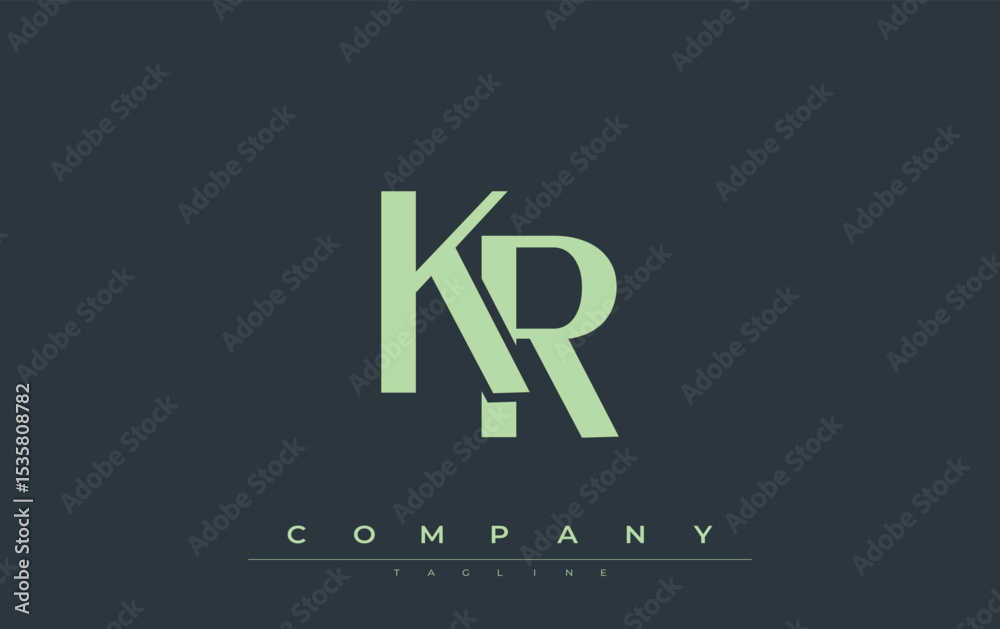 Fototapete kr modern initials logo design. branding logo with stylized initials showcasing bold design and mode